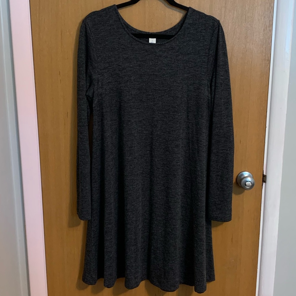 Old Navy Charcoal Gray Long Sleeve Short Dress